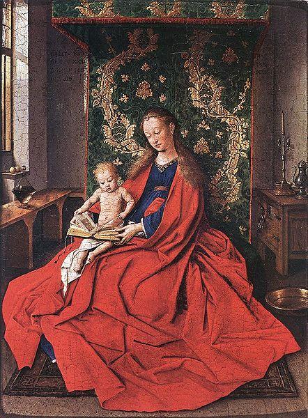 Jan Van Eyck Madonna with the Child Reading oil painting picture